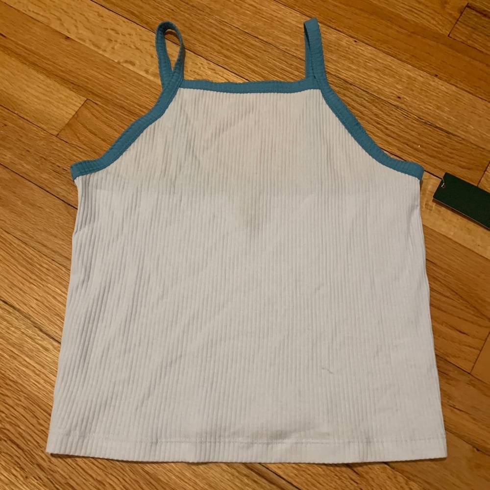 Light blue cropped tank top
